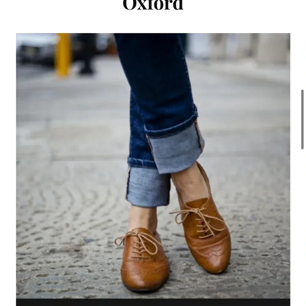 Toms Oxford‎ Tan Leather Lace-Up Shoes